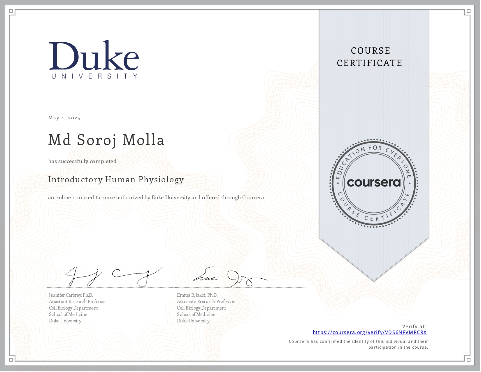 Introductory Human Physiology